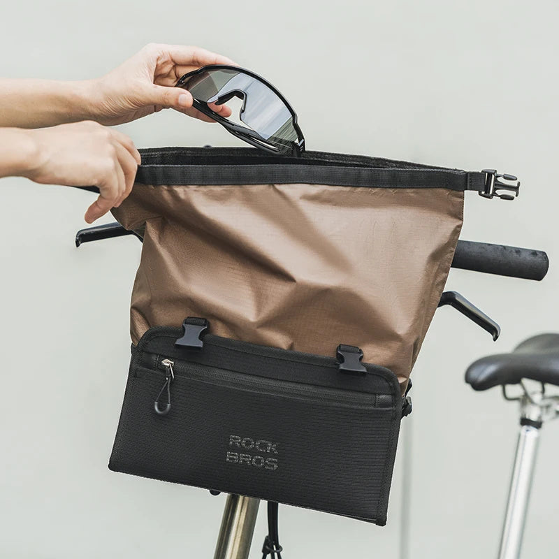 ROCKBROS W008 Bicycle Handlebar Hanging Bag Waterproof Detachable Bike Front Storage Bag ROCKBROS W008 Bicycle Handlebar Hanging Bag Waterproof Detachable Bike Front Storage Bag